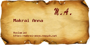 Makrai Anna névjegykártya