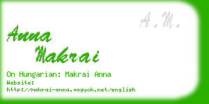 anna makrai business card